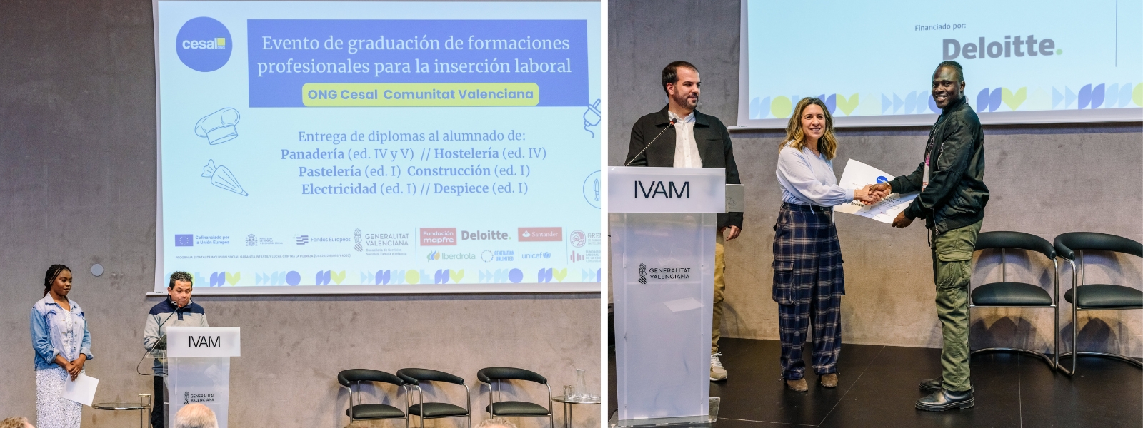 alumnado y entrega diplomas