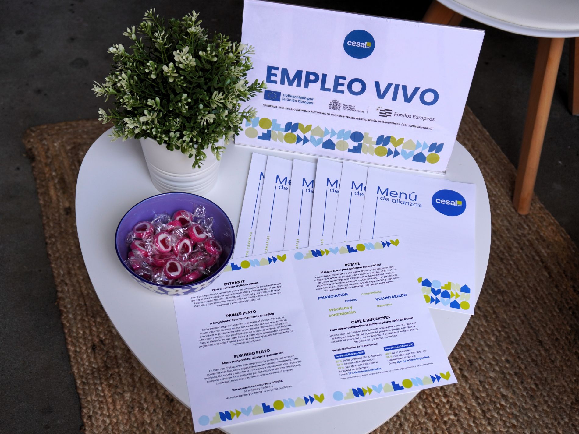 Rinc�n del stand de Cesal Canarias dedicado al men� Alianzas durante Encuentro Canarias 2026.