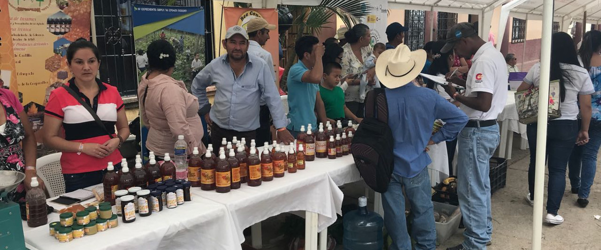 Productores participando en la II feria Honduras